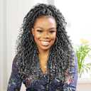 Fulcrum Goddess Locs Crochet Hair 14 Inch, 8 Packs New Faux Locs Crochet Hair for Black Women, Crochet locs with Curly Ends (14Inch (Pack of 8), Tgray#)