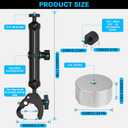 Pacify 2025 Starlink Mini Pole Mount Kit, Adjustable Aluminum Clamp Bracket with Pipe Adapter & 1/4"-20 & 3/8"-16 Thread, Starlink Mini Mount for RV, Camper, Roof Rack, Ladder, Balcony