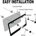 Xnqdre 2 Pack Tri-Color Sport License Plate Frame, Aluminum Alloy 3 Color Sports License Plate Cover Holder Compatible for Toyota TRD Tacoma 4Runner Tundra Rav4 Highlander. (White, Gray)