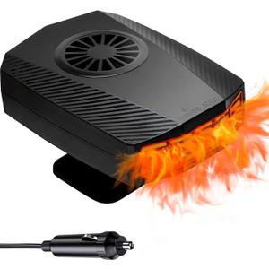 Portable Car Heater 12V & Defroster - 180W Windshield Defogger, Quick Heating, Compatible with All 12V Vehicles