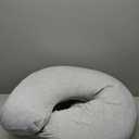 Pharmedoc Pregnancy Pillows, C-Shape Full Body Pillow  Jersey Cover Dark Grey  Pregnancy Pillows for Sleeping  Body Pillows for Adults, Maternity Pillow and Pregnancy Must Haves, New Mom Gifts (C-shape Dark Gray)