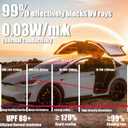 Windshield Glassroof Sunshade Compatible with Tesla Model X 2021-2026[No Gaps, Never Sag], Upgrade Soft Suede Glass Sunroof Sun Shade Foldable Heat Insulation Shield (Black)