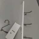 Amazon Basics Rectangular Farmhouse Wall-Mounted Coat Rack for Entryway and Bedroom, Storage Organizer, 5 Hooks, White