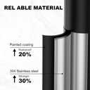 Toilet Paper Holder Free Standing, 25 H Stainless Steel Black Toilet Paper Stand, Weighted Base Floor Tissue Roll Holder for Bathroom,Toilet Roll Stand
