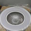 24" Bladeless Ceiling Fan with RGB Light Remote, Smart LED Ceiling Fans with Voice/App Control, Modern Low Profile Dimmable Light Ceiling Fan for Bedroom Living Room