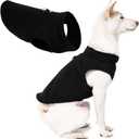 Gooby Fleece Vest Dog Sweater - Black, X-Large - Warm Pullover Fleece Dog Jacket with O-Ring Leash 