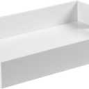 Sooyee Serving Tray with Handles, 16" x 12" Decorative Acrylic Tray for Breakfast, Tea, Food, Butler, Coffee Table, Ottoman, Vanity, Countertop, White