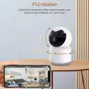 Home Security Camera, Tuya 3MP Indoor Pan-Tilt Smart Camera for Baby & Pet with Motion Tracking, 2-Way Audio, IR Night Vision, Siren, Compatible with Alexa & Google Home, 2.4GHz WiFi