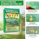 Garden Mesh Netting Kit for Raised Beds, 10x30FT Green Garden Netting 6 Sets Fiberglass Garden Hoops, Row Cover Garden Netting Pest Barrier Plant Protection for Vegetable Flowers Fruits