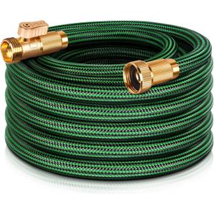 NON-EXPANDABLE Garden Hose 25 ft, Heavy Duty Flexible Water Hose, Kink Resistant Lightweight Hybrid Hose with Durable Fabric Skin, Leakproof Hose Male to Female Fittings