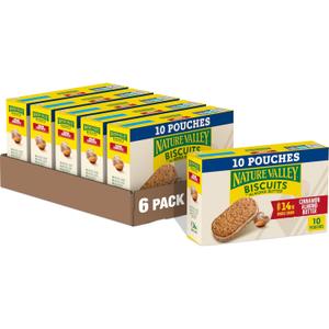 Nature Valley Biscuit Sandwiches, Cinnamon Almond Butter, 10 Bars, 13.5 oz (Pack of 6), BBD: 04/26/26