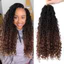 8 Packs Goddess Locs Crochet Hair 14 Inch,Boho Faux Locs Crochet Hair with Curly Ends,River Locs Crochet Braids for Black Women TBUG#