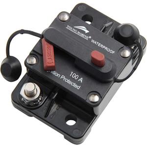 Young Marine Circuit Breaker for Boat Trolling with Manual Reset,Water Proof,12V- 48V DC (Surface Mount-100A)