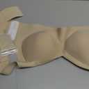 OEAK Womens Jelly Bras Wireless Deep V Bralette Comfy Push Up Tshirt Bras, X-Large, BEige