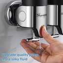 Shampoo Conditioner Body Wash Dispenser, Shower Soap Dispenser 500ml/16.9oz * 3 Chamber No Drill Wall Mounted Refillable Liquid Lever Shower Dispenser for Bathroom Hotel (Black)