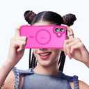 for iPhone 16 Plus Case with Magnetic [Compatible with Mag-Safe] [Upgraded Full Camera Protection] [Heat Dissipation] Matte Translucent Back Shockproof Phone Cover 6.7 Inch-Hot Pink