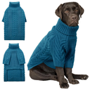 ASENKU XXL Dog Sweater for Extra Large Dogs, Pet Sweatshirt Apparel Turtleneck Pullover Winter Outfits for Pitbull, Labrador Retriever(Teal Blue, 3XL)