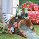 Pandaxing Frog Statue Gutter Downspout Extensions, Rain Gutter Downspout Splash Block Extender Cover Sculpture Decorative, 3" 4" for Type A