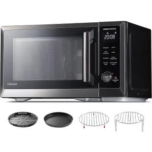 TOSHIBA Countertop Microwave Oven Air Fryer Combo, Inverter, Convection, Broil, Speedy Combi, Even Defrost, Humidity Sensor, Mute Function, 27 Auto Menu&47 Recipes, 1.0 cu.ft/30QT, 1000W