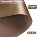 Leather Table Pad,1.8mm Thick,40x72 Inch,Dining Table Pad,Table Pads for Dining Room Table Rectangular,Table Protector for Dining Room Table(Mud Color+Champagne Gold,40x72)