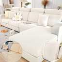 Magic Sofa Covers Magic Sofa Couch Covers 2024 New Wear-Resistant Universal Sofa Cover Stretch for Sectional Slipcovers (Texture-White,Extra Large Single Seat Cover), 
32"D x 46"W x 6"H