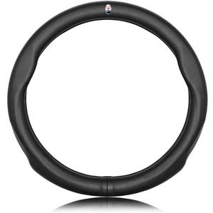 HZKMQL Luxury Car Steering Wheel Cover for Maserati Levante 2016 2017 2018 2019 2020 2021, Durable Comfort, Cool in Summer Warm in Winter Accessories for Car,3 Classic Style-A Black