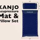 Kanjo Acupressure Mat and Pillow Set for Back Pain Relief & Neck Pain Relief, with Pressure Points for Muscle Pain Relief with Travel Bag - Navy