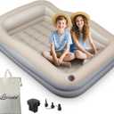 Inflatable Toddler Travel Bed  Portable Toddler Bed with Safety Bumpers, Toddler Floor Bed for Travel, Camping, Sleepovers  Kids Blow Up Bed with Pump & Carry Bag (Grey)