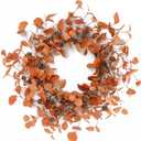 Artificial Fall Wreath Autumn Wreath with Eucalyptus Leaves,Pinecones for Front Door Farmhouse Indoor Outdoor Festival Home Decor