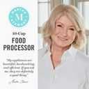 Martha Stewart Food Processor, 10-Cup Electric Chopper for Slicing, Shredding, Mincing and Puree, BPA-Free Twist & Lock Bowl, 3 Multipurpose Blades, Variable Speed Dial, Wide Feed Chute, Linen Cream