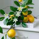 Laelfe Artificial Lemons Branches, 8 Head Faux Lemons with Stem Fake Lemon Themed for Kitchen Decoration Party Farmhouse Decor (Yellow)