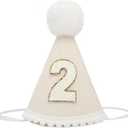 BOOMPA Boho 1st Birthday Hat Costume Headwear - White, Natural Boho Decorations for Baby's First Birthday