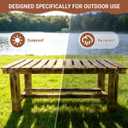 35.5" Outdoor Garden Bench, Weatherproof 2-Person Backless Wooden Bench with Mortise-Tenon Structure for Garden, Lawn, Porch, Backyard Brown