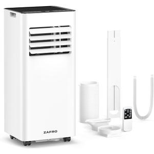 ZAFRO 8,000 BTU Portable Air Conditioners, 4 Modes Portable AC Unit with Fast Cooling/Energy Efficient/Remote/24Hrs Timer for Bedroom/Dorms/Indoor Rooms, White