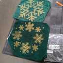 ONWAY Green Christmas Decorations Gold Throw Pillow Covers 20x20 Set of 4 Snowflakes Reindeer Decorative Cushion Cases Xmas Golden Decor for Couch Sofa Bedroom