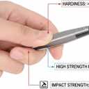 Anti Static Plastic Tweezers Pointed Tip High Hardness Carbon Fiber Stainless Steel Tweezers for Semiconductor Microelectronics Electronics Repair