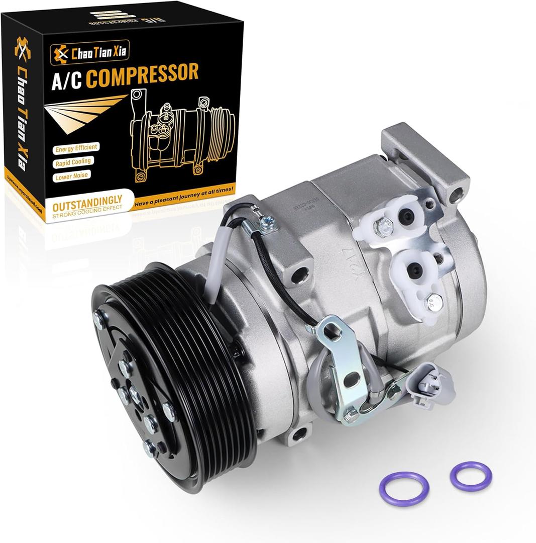 A/C Compressor with Clutch Compatible with Toyota Tundra V8 5.7L 2007-2020, Tundra V8 4.6L 2010-2019 88320-0C130