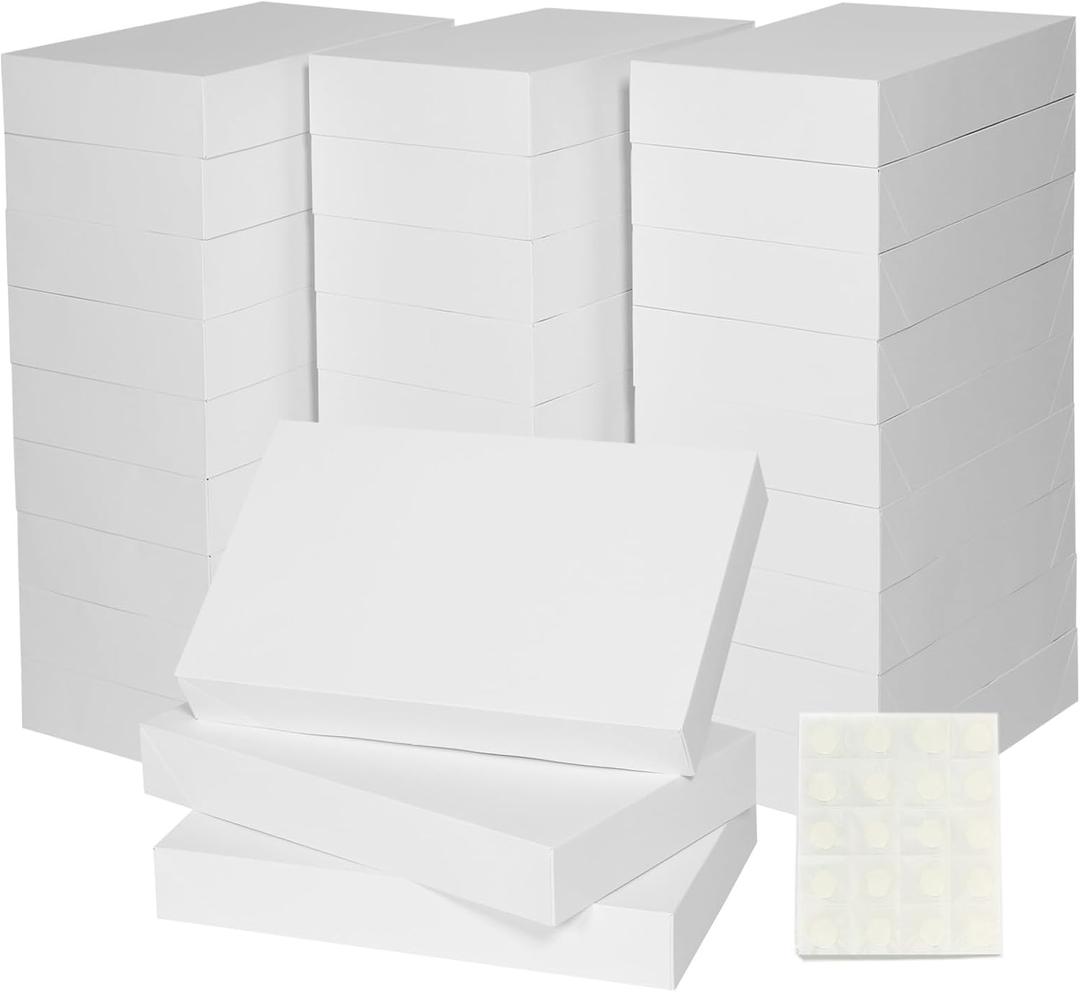 joyhalo 30 Pack Shirt Gift Boxes Large White Gift Boxes with Lids for Presents, Clothes, Sweater, Coat, Apparel, 17"X 11"X2.5" Clothing Boxes for Gifts Christmas, Halloween, Thanksgiving Day