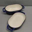 Enameled Cast Iron Sourdough Bread Oven, Dutch Oven, Loaf Cast Iron Bread Pan for Homemade Bread Baking, Meatloaf Pan with Lid, 5QT, Blue