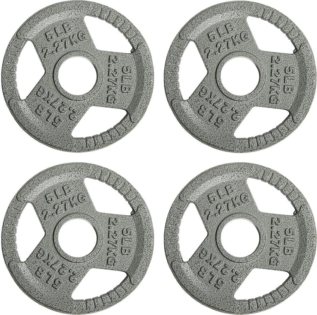 Fitvids Cast Iron Plate Weight Plate for Strength Training and Weightlifting, 2-Inch Center, 2.5LB (Set of 4)