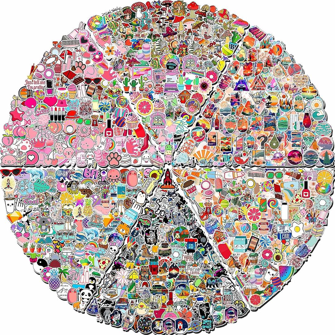 Arme 600 PCS Stickers PackCute Colorful Waterproof StickersVinyl Art Stickers.Valentine's Day Stickers for Water Bottles,Skateboards and Notebooks, Laptop Sticker for Teens Girls Kids Adults