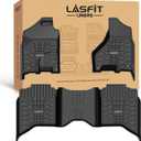 LASFIT Floor Mats 2013-2018 for Dodge Ram 1500/2500/3500 Crew Cab, 2019-2024 for Dodge Ram 1500 Classic Crew Cab 4 Full Size Doors All Weather TPE Custom Fit Car Mats Floor Liners 1st & 2nd Row, Black
