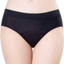Period Underwear Heavy Flow Women 30ML Absorbent Leak Proof Panty Postpartum Pants Menstrual Panties Briefs (Black, XL)