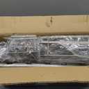 KEGII Shower Caddy Tension Pole, 4-Tier Rustproof Adjustable Corner Bathroom Organizer for Renters, 25114.2 Inch No Drill Space-Saving Shower Storage Rack, Silver Gray