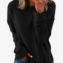 Dokotoo Women's Casual Crew Neck Sweatshirt Loose Soft Long Sleeve Pullover Tops, Size M