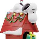 Hallmark Peanuts Snoopy on Holiday Doghouse Christmas Ornament, Gifts for Peanuts Fans