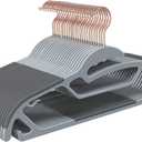 TIMMY Slim Plastic Hangers Non-Slip, 0.2in Ultra Thin Space Saving Closet Organizers, S-Shaped Design for Round Neck Shirts/Sweaters, Heavy Duty Hangers 50 Pack