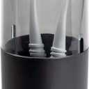 iDesign Austin Covered Holder, Holds Regular and Electric Toothbrushes (Smoke/Matte Black)