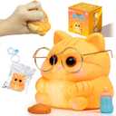 Cat Squishy Toy, Soft TPR Stress Relief Sensory Squeeze Toys, Cute Kawaii Desk Toy, Birthday Gift and Party Favor for Kids and Adults