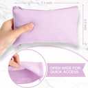Frienda 50 Pcs Canvas Zipper Pouch Bulk Gift Graduation Father's Day Small Blank Pencil Pouch Makeup Bag Cosmetic Toiletry Bag for DIY Teacher Appreciation Stationary(Purple)
